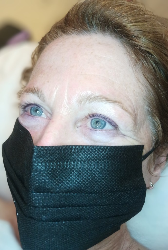 Enhancing existing natural beauty with brow lamination, brow tint, and lash tint.